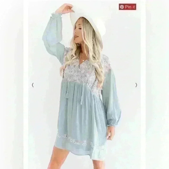 WOMENS LONG SLEEVE GONDOLA GORGEOUS BABYDOLL TUNIC DRESS SIZE SMALL - Picture 2 of 9